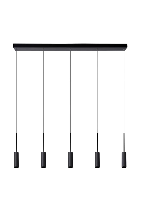 Lucide TUBULE - Hanglamp - LED - 5x7W 2700K - Zwart - uitgezet